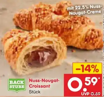 Netto Marken-Discount Back stube Nuss-Nougat-Croissant Angebot