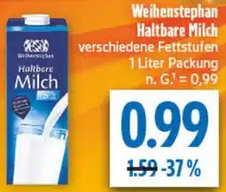 diska Weihenstephan Haltbare Milch Angebot