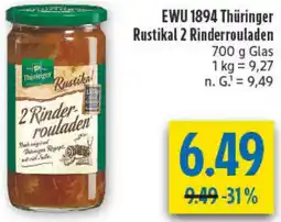 diska EWU 1894 Thüringer Rustikal 2 Rinderrouladen Angebot