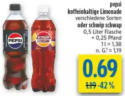 diska Pepsi koffeinhaltige Limonade oder schwip schwap Angebot