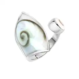 Netto Marken-Discount Zeeme Pearls Ring Silber 925 mit weißer Muschel 28mm breit Angebot