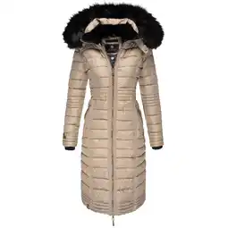 Netto Marken-Discount NAVAHOO Damen Wintermantel langer Winter Steppmantel mit Kunstfellkapuze Umay Angebot