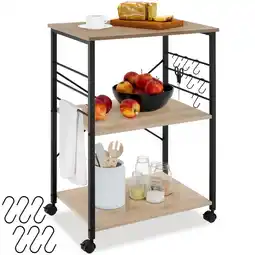 Netto Marken-Discount tectake Servierwagen, Industrial Style, mit 3 Ebenen, inklusive 6 Haken, 65,5 x 45,5 x 88,5 cm Angebot