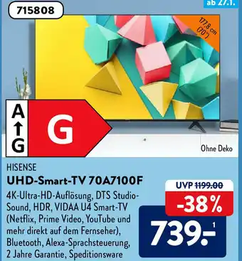 Aldi Süd Hisense UHD Smart TV 70A7100F Angebot