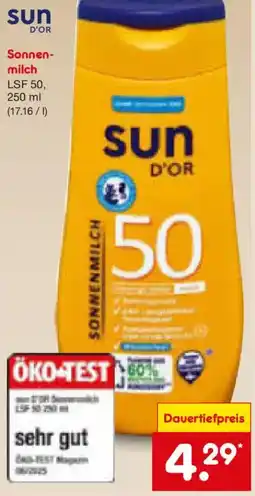 Netto Marken-Discount sun D'OR Sonnenmilch Angebot