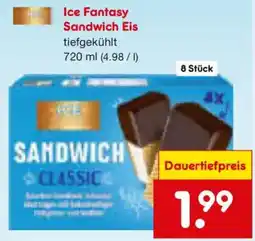 Netto Marken-Discount Ice Fantasy Sandwich Eis Angebot