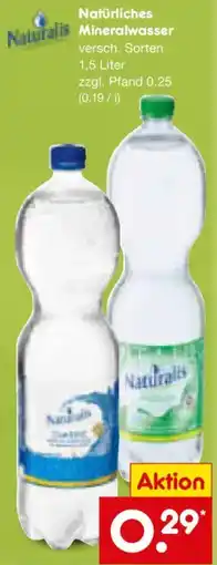 Netto Marken-Discount Naturalis Natürliches Mineralwasser Angebot