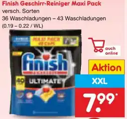 Netto Marken-Discount Finish Geschirr-Reiniger Maxi Pack Angebot