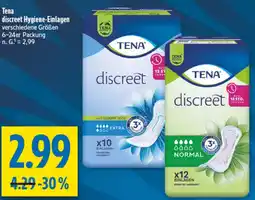diska Tena discreet Hygiene-Einlagen Angebot