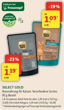 Fressnapf SELECT GOLD Nassnahrung für Katzen Angebot
