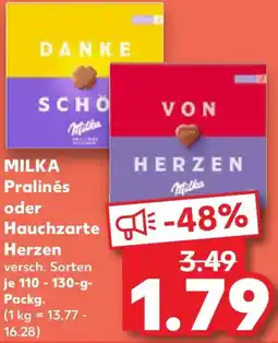 Kaufland MILKA Pralinés oder Hauchzarte Herzen Angebot