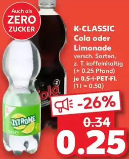 Kaufland K-CLASSIC Cola oder Limonade Angebot