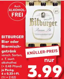 Kaufland BITBURGER Bier oder Biermischgetränk Angebot