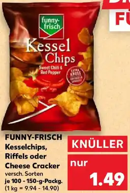 Kaufland FUNNY-FRISCH Kesselchips, Riffels oder Cheese Cracker Angebot