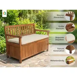 Netto Marken-Discount Sitzbank mit Stauraum aus massiven Akazienholz, ca. 119,5x63x84 - Braun Angebot