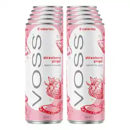 Netto Marken-Discount Voss Sparkling Water Strawberry & Ginger 0,33 Liter Dose, 10er Pack Angebot