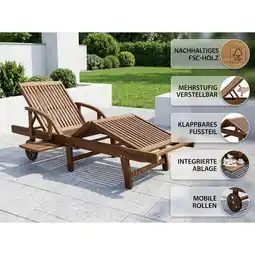 Netto Marken-Discount Sonnenliege aus FSC-Eukalyptusholz - 200 × 68 × 83 cm - geölt Angebot