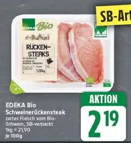 E-Center Edeka bio schweinerückensteak Angebot