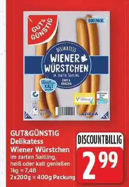 E-Center Gut&günstig delikatess wiener würstchen Angebot