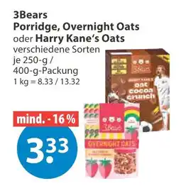 V Markt 3bears porridge oder overnight oats oder harry kane‘s oats Angebot