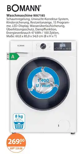 V Markt Bomann waschmaschine wa7185 Angebot