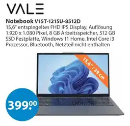 V Markt Vale notebook v15t-1215u-8512d Angebot