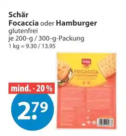 V Markt Schär focaccia oder hamburger Angebot