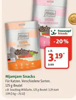 Fressnapf Mjamjam snackbag wildlachs Angebot