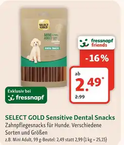 Fressnapf Select gold sensitive dental snacks Angebot