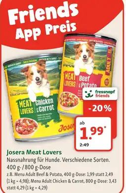 Fressnapf Josera meat lovers adult beef & potato Angebot