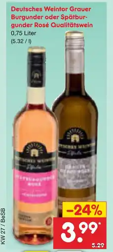 Netto Marken-Discount Deutsches weintor grauer burgunder Angebot