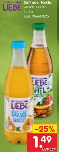 Netto Marken-Discount Frucht liebe saft oder nektar Angebot