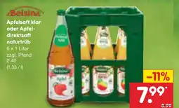 Netto Marken-Discount Belsina apfelsaft klar oder apfel-direktsaft naturtrüb Angebot