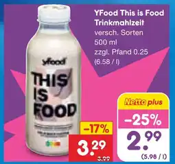Netto Marken-Discount Yfood this is food trinkmahlzeit Angebot