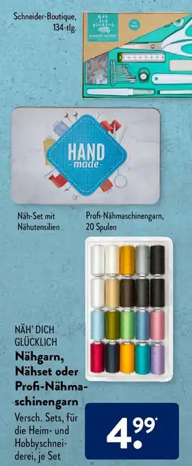 Aldi Süd Näh' Dich Glücklich Nähgarn, Nähset oder Profi Nähmaschinengarn Angebot