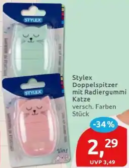Budni Stylex Doppelspitzer mit Radiergummi Katze Angebot