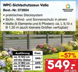 Netto Marken-Discount WPC-Sichtschutzzaun Valla Angebot