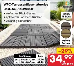 Netto Marken-Discount WPC-Terrassenfliesen Maurice Angebot