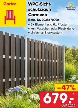 Netto Marken-Discount WPC-Sichtschutzzaun Carmeno Angebot