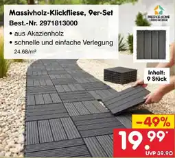 Netto Marken-Discount Massivholz-Klickfliese, 9er-Set Angebot