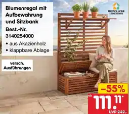 Netto Marken-Discount Blumenregal mit Aufbewahrung und Sitzbank Angebot