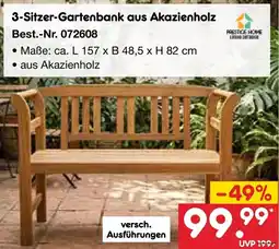 Netto Marken-Discount 3-Sitzer-Gartenbank aus Akazienholz Angebot