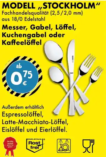 TEDi Messer, Gabel, Löffel, Kuchengabel oder Kaffeelöffel Angebot