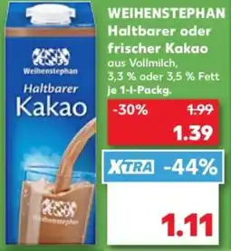 Kaufland WEIHENSTEPHAN Haltbarer oder frischer Kakao Angebot