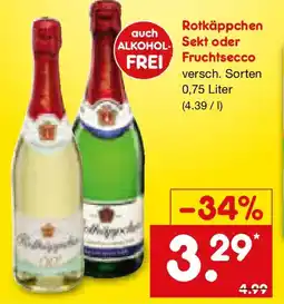 Netto Marken-Discount Rotkäppchen Sekt oder Fruchtsecco Angebot