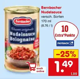 Netto Marken-Discount Bernbacher Nudelsauce Angebot