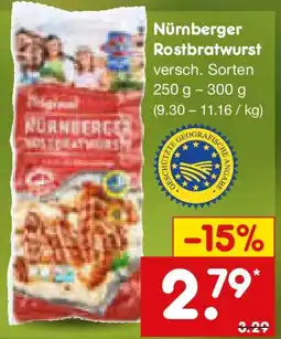 Netto Marken-Discount Nürnberger Rostbratwurst Angebot