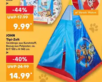 Kaufland John Tipi-Zelt B/T 100 x H 140cm Angebot