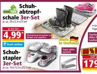 Norma TOPTEX Schuhabtropfschale 3er-Set oder Schuhstapler 3er-Set Angebot