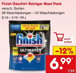 Netto Marken-Discount Finish Geschirr-Reiniger Maxi Pack Angebot
